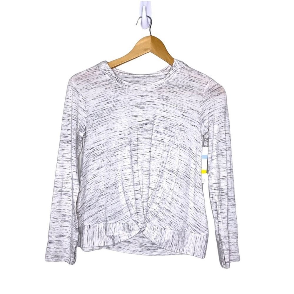 Girls NWT Soft Zella Pullover Twist Knot Hoodie Top M 8-10 Thumb Hole !